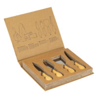 Cheese set with wooden handles, 4/1