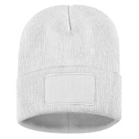 Winter cap with square patch
